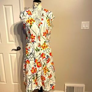 NWOT Alessia Pacini 100% Linen Floral Overlay Belt Coastal Western vibrant